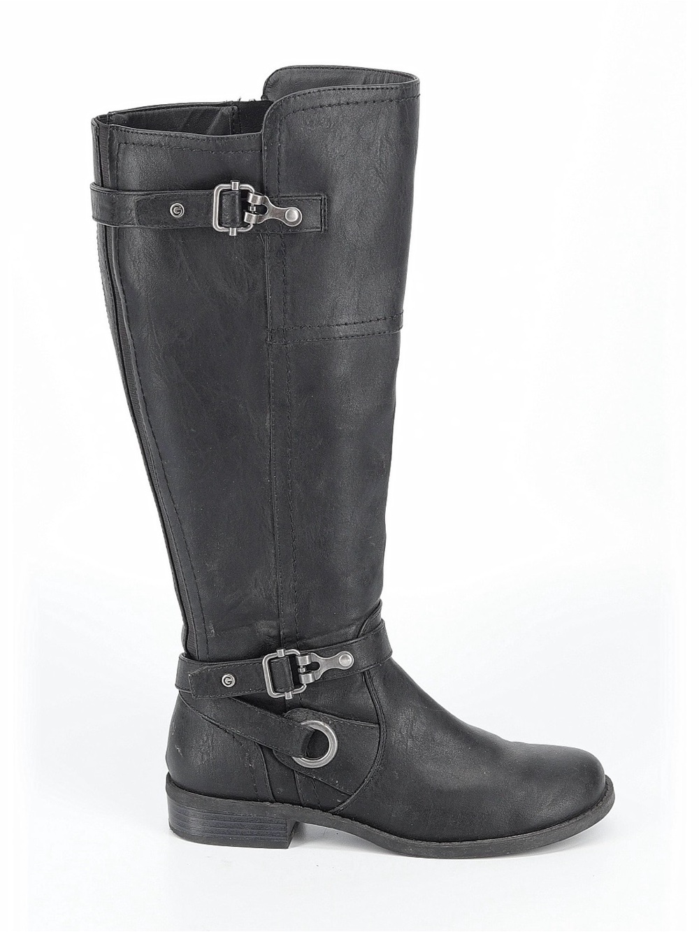 Guess Black Over-The-Knee Buckle Riding Boots